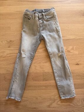 Old Navy Girls Light Gray Distressed Skinny Jean Jeggings